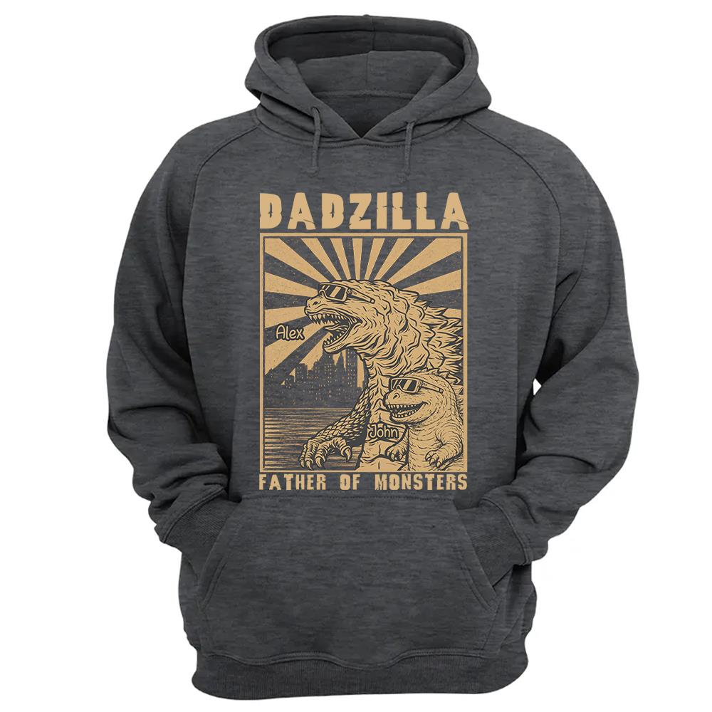 Dadzilla Father Of Monsters Personalized Dadzilla T-Shirt Father Day Gifts for Dad Funny Papa Tshirt Cool Daddy Dinosaur Tee Na02 Nh00