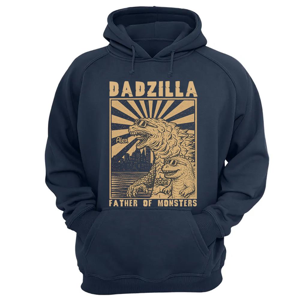 Dadzilla Father Of Monsters Personalized Dadzilla T-Shirt Father Day Gifts for Dad Funny Papa Tshirt Cool Daddy Dinosaur Tee Na02 Nh00