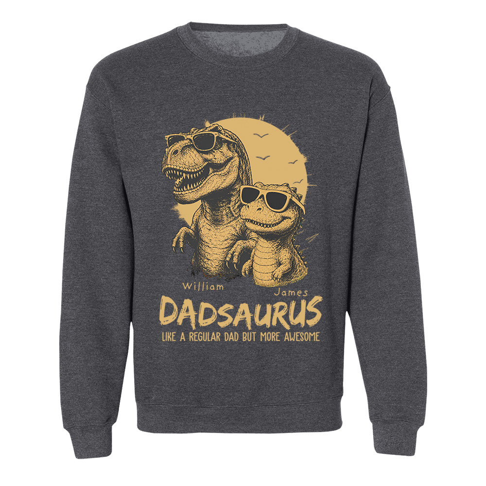 Personalized Dad Dinosaur Shirt with Custom Kids Names, Funny Grandpa Family T Shirt for Dad Daddy, Father's Day Birthday Gift VH01