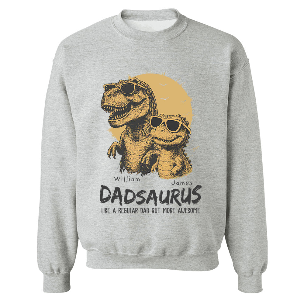 Personalized Dad Dinosaur Shirt with Custom Kids Names, Funny Grandpa Family T Shirt for Dad Daddy, Father's Day Birthday Gift VH01