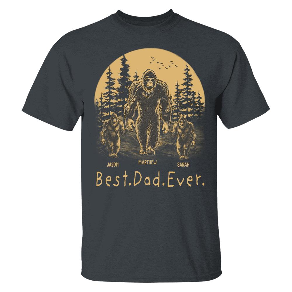 Personalized Dadsquatch T-Shirt Father Day Gifts for Dad Funny Papa Tshirt Cool Daddy Bigfoot Tee