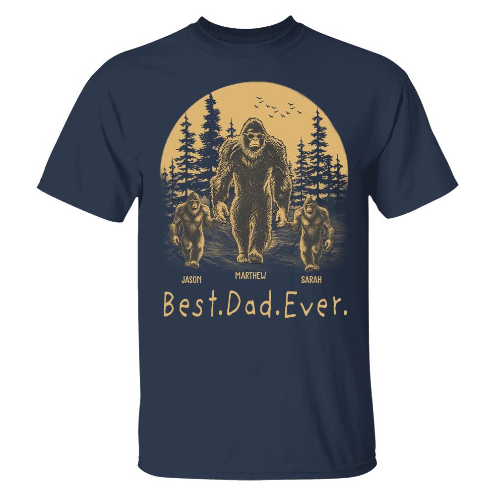 Personalized Dadsquatch T-Shirt Father Day Gifts for Dad Funny Papa Tshirt Cool Daddy Bigfoot Tee