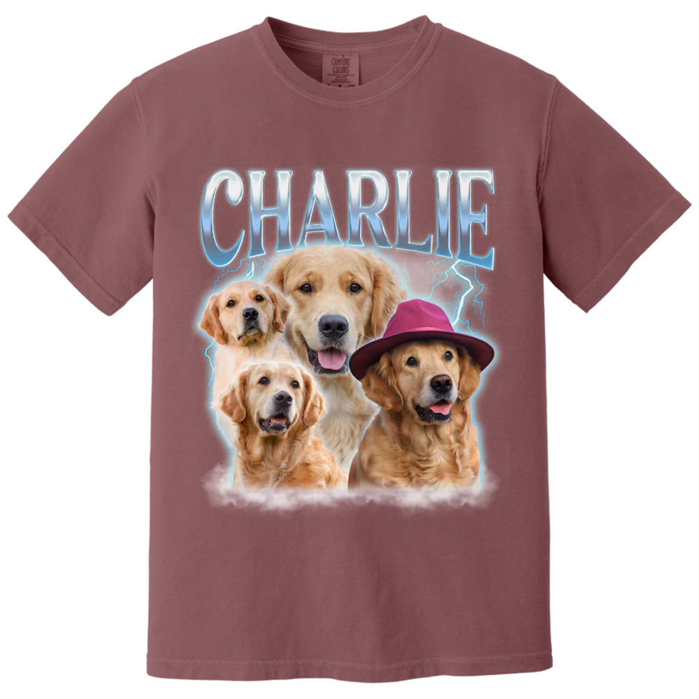 Custom Pet Face Vintage Bootleg Shirt - Personalized Custom Premium T-shirt