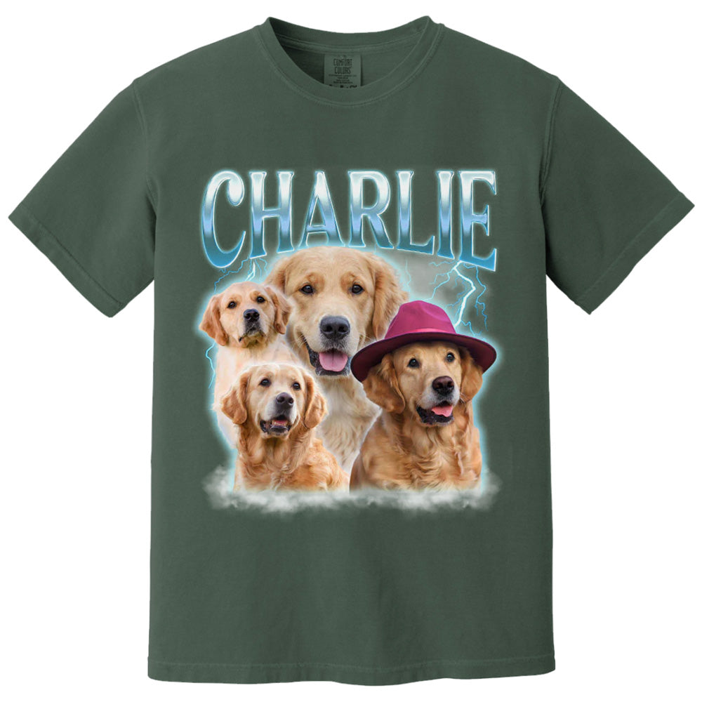 Custom Pet Face Vintage Bootleg Shirt - Personalized Custom Premium T-shirt