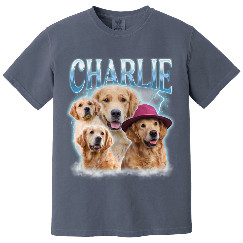 Custom Pet Face Vintage Bootleg Shirt - Personalized Custom Premium T-shirt