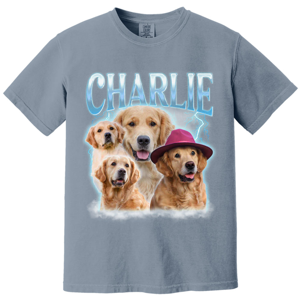 Custom Pet Face Vintage Bootleg Shirt - Personalized Custom Premium T-shirt