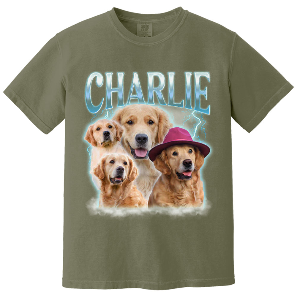 Custom Pet Face Vintage Bootleg Shirt - Personalized Custom Premium T-shirt