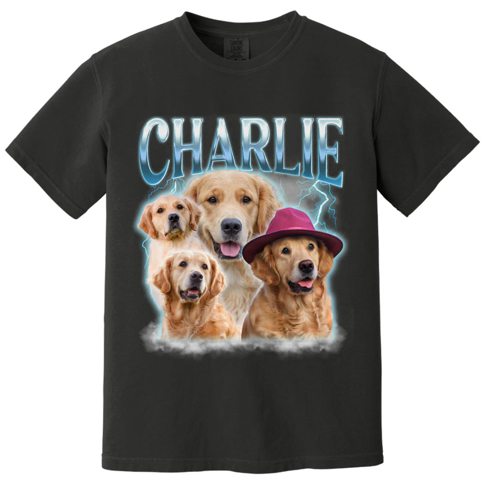 Custom Pet Face Vintage Bootleg Shirt - Personalized Custom Premium T-shirt