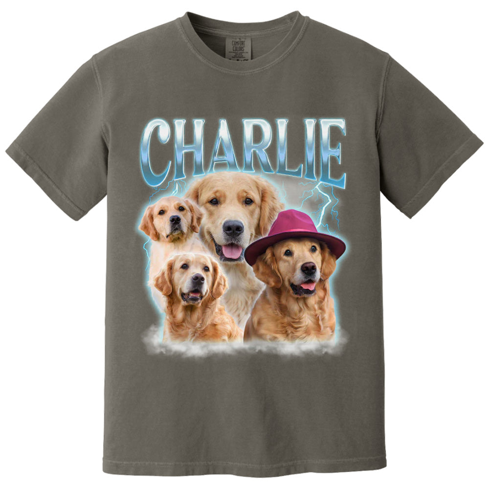 Custom Pet Face Vintage Bootleg Shirt - Personalized Custom Premium T-shirt