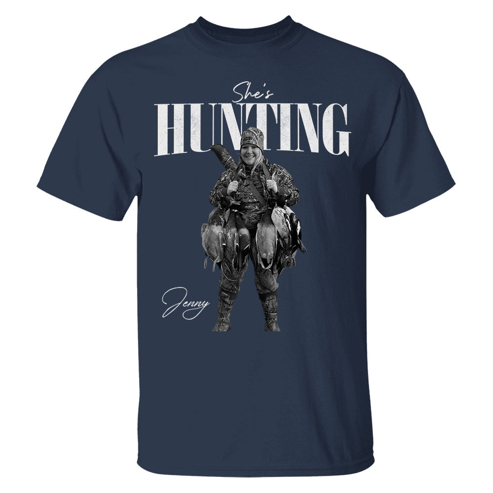 She's Hunting - Washed Tee Retro Bootleg Shirt For Hunting T1807