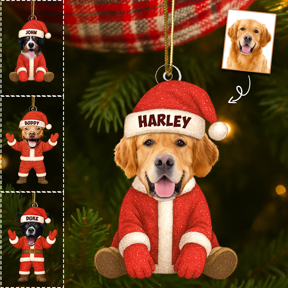 Ornament Christmas Custom Face For Pet Loves Funny - Personalized Acrylic Photo Ornament T1807 Hv01