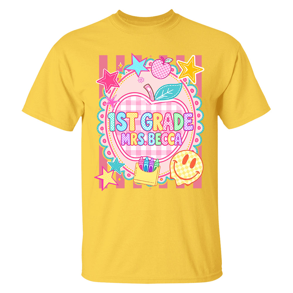 Personalized First Day Of School Shirt, Custom Name & Grade, Back To School Tee L0411 T24