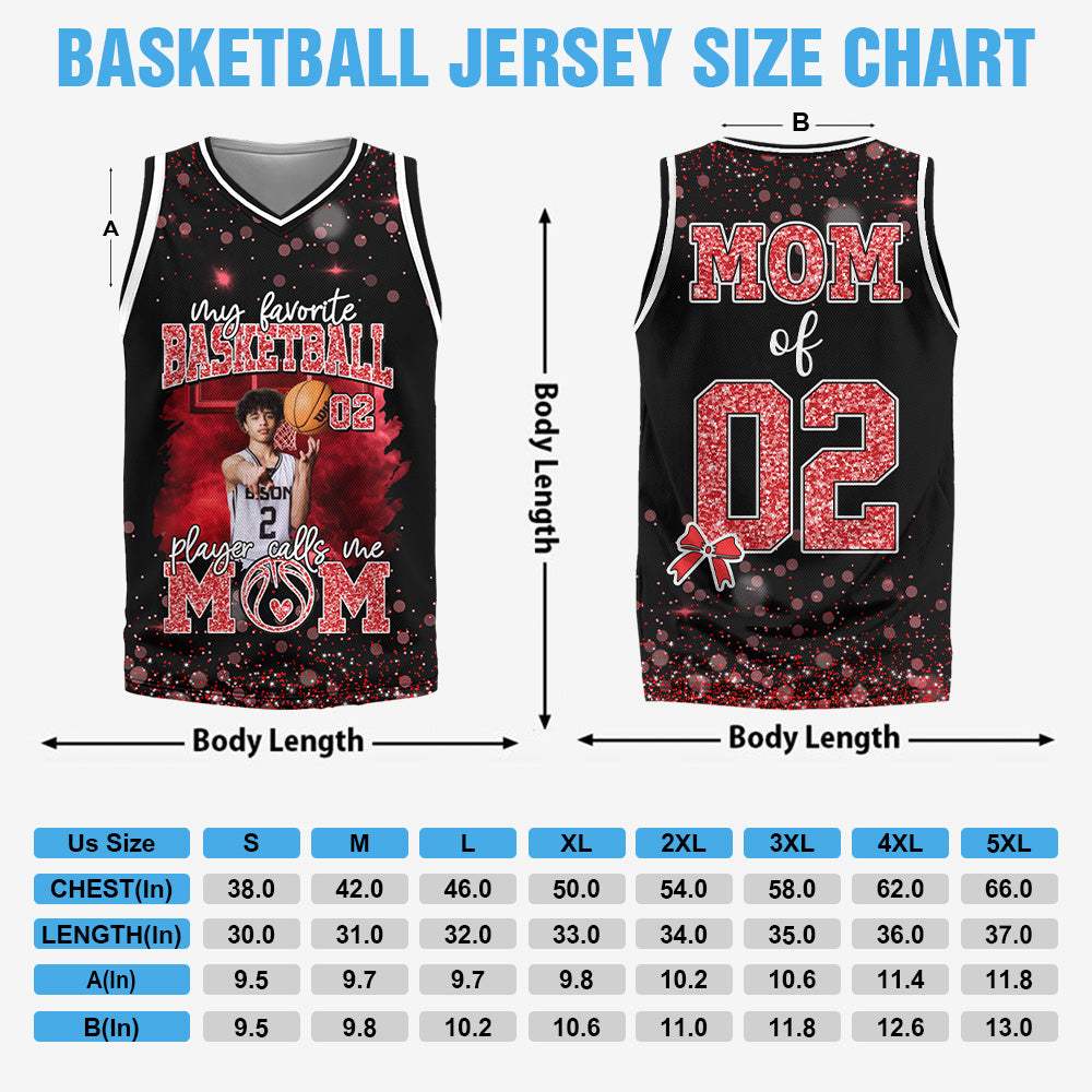 My Favorite Basketball Player Calls Me Mom - Personalized Basketball Jersey Shirt - Gift Basketball Mom Basketball Dad Sport Family Lovers T1807 T24