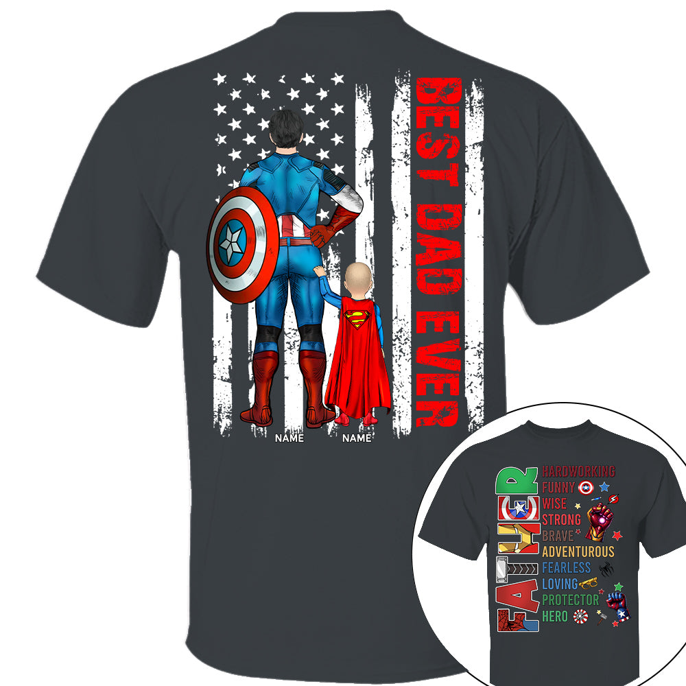 Father Hardworking -Best Dad Ever Personalized Shirt - Custom Father's Day Shirt  Gifts For Dad Na02 Nh00