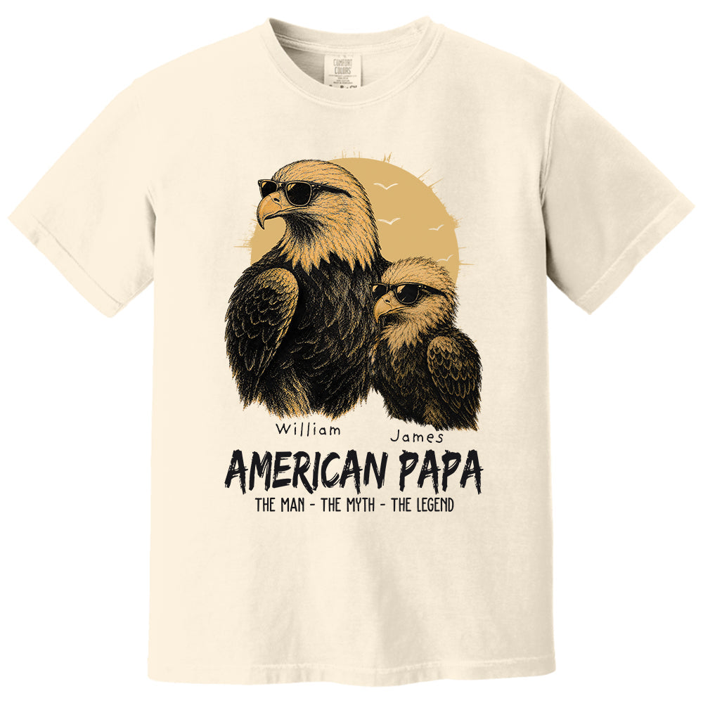 Eagle American Dad The Man The Myth The Legend, Personalized Funny Papa T-Shirt Father's Day, Cool Dad Eagle Tee, Gifts for Dad Husband MI209 VH01