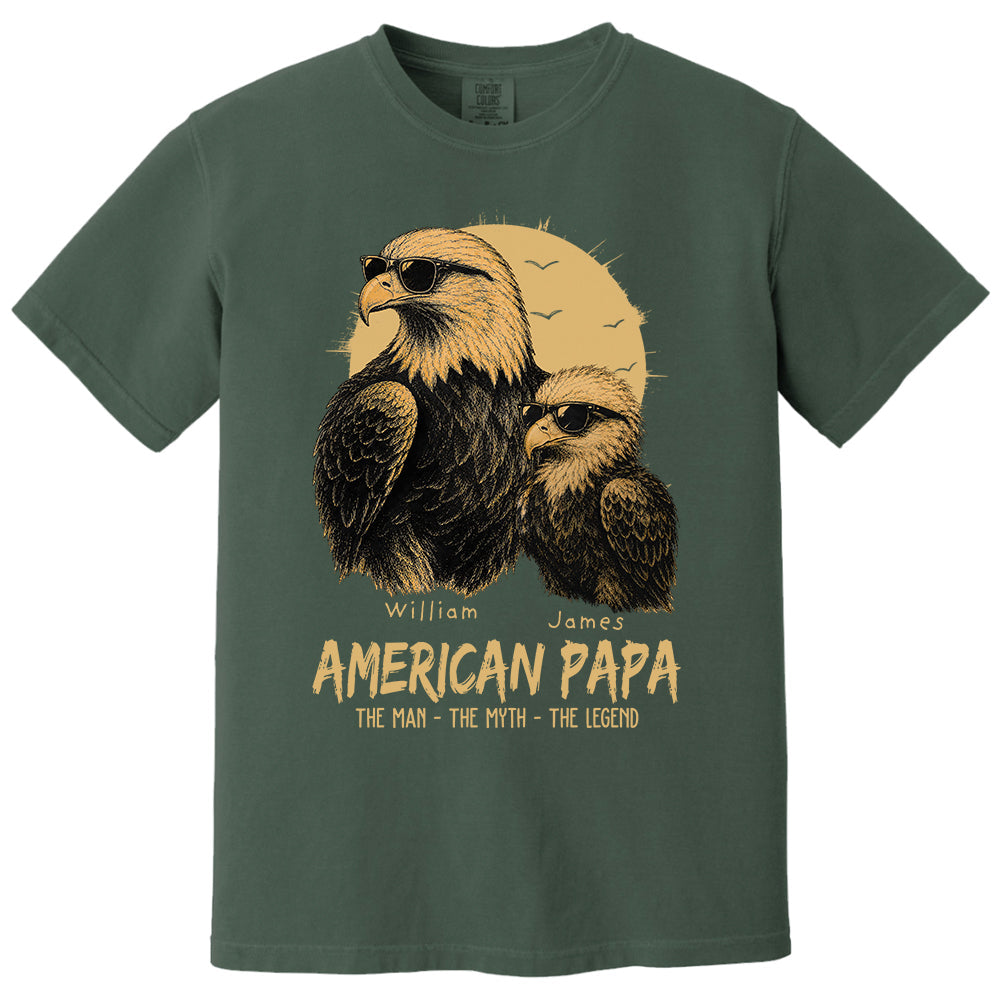 Eagle American Dad The Man The Myth The Legend, Personalized Funny Papa T-Shirt Father's Day, Cool Dad Eagle Tee, Gifts for Dad Husband MI209 VH01
