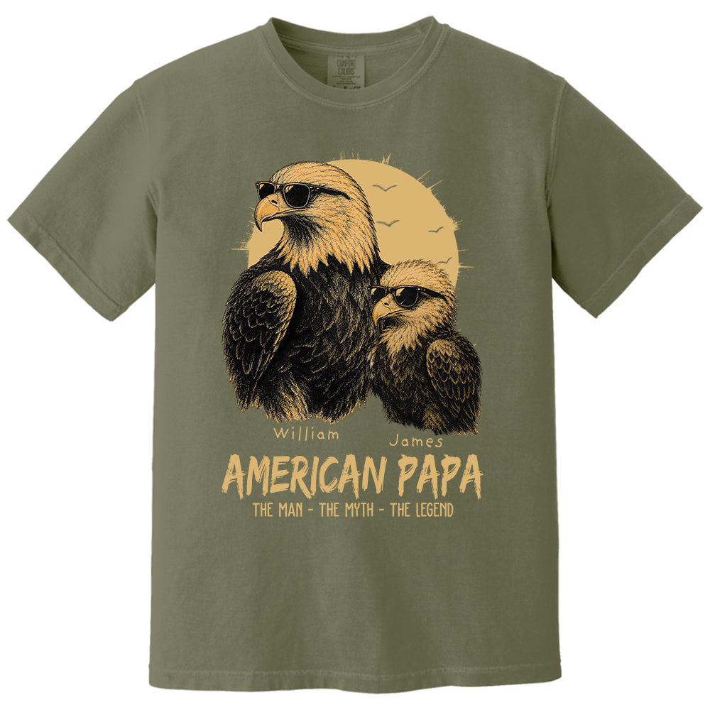 Eagle American Dad The Man The Myth The Legend, Personalized Funny Papa T-Shirt Father's Day, Cool Dad Eagle Tee, Gifts for Dad Husband MI209 VH01