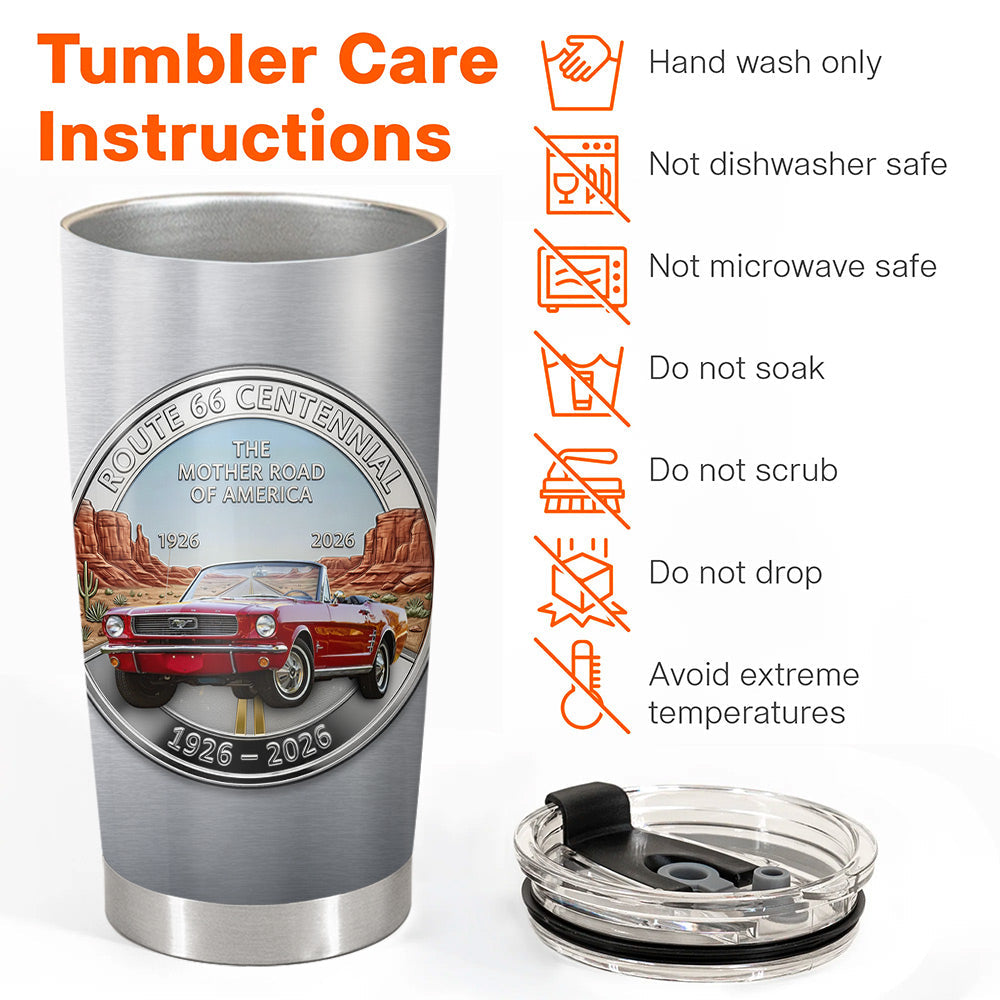 Celebrate 100 Years of Road Route 66 Tumbler - Custom Car's Photo Tumbler A2110