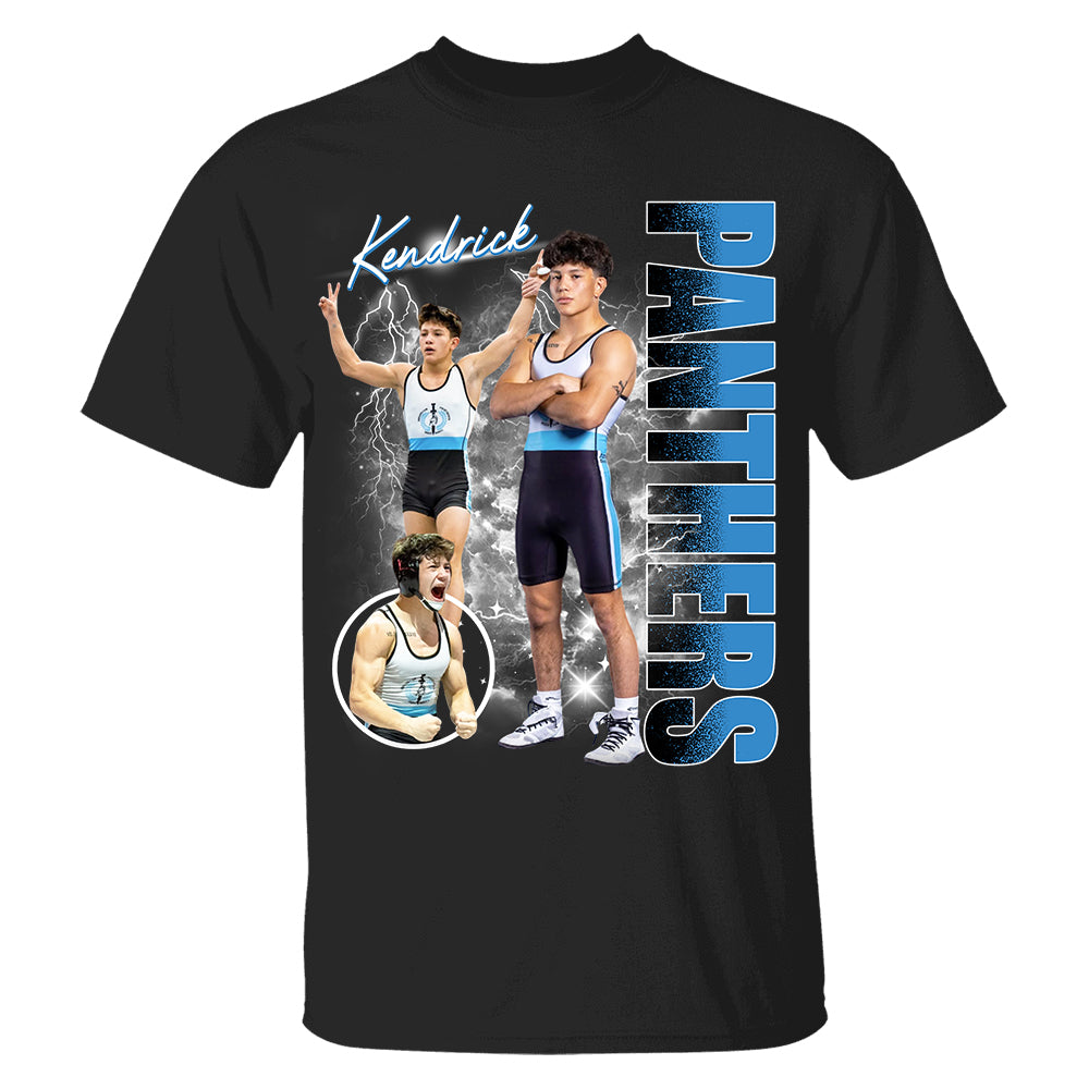 Custom Photo Wrestler Shirt - Personalized Team Name School Name Bootleg Shirt NA04 Hv01