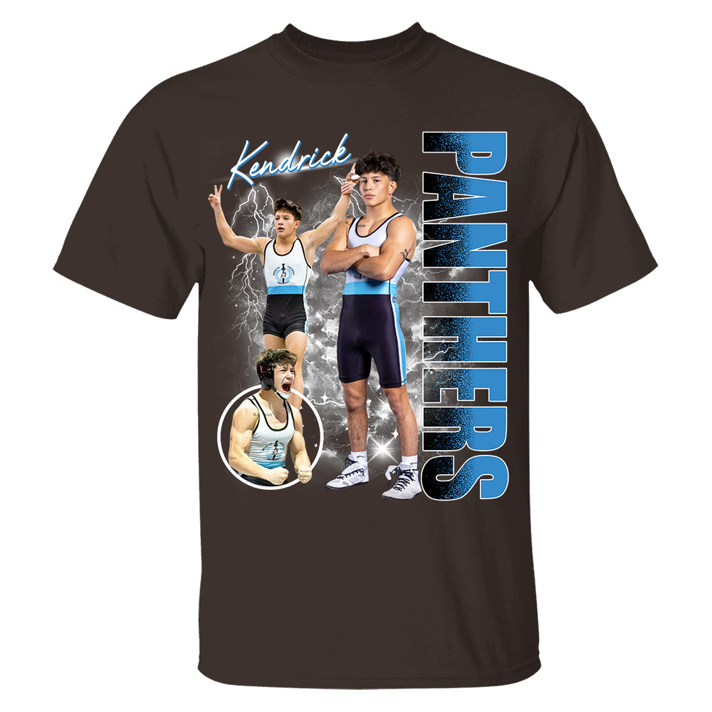 Custom Photo Wrestler Shirt - Personalized Team Name School Name Bootleg Shirt NA04 Hv01