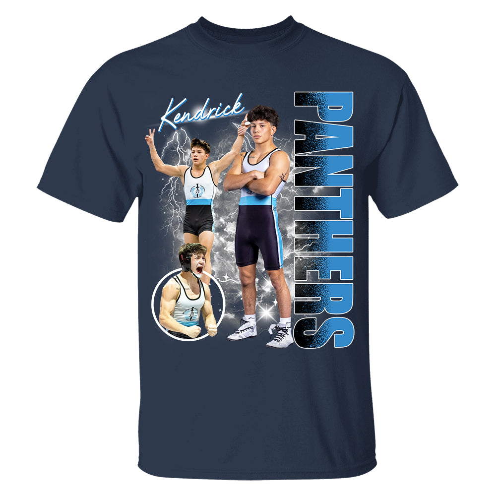 Custom Photo Wrestler Shirt - Personalized Team Name School Name Bootleg Shirt NA04 Hv01