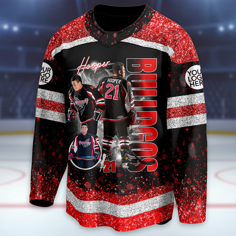 Custom Photo Ice Hockey Jersey For Ice Hockey Lovers - Personalized Ice Hockey Shirt Ice Hockey Mom Grandma Sport Family Lovers Vr2 T1807 Hv01