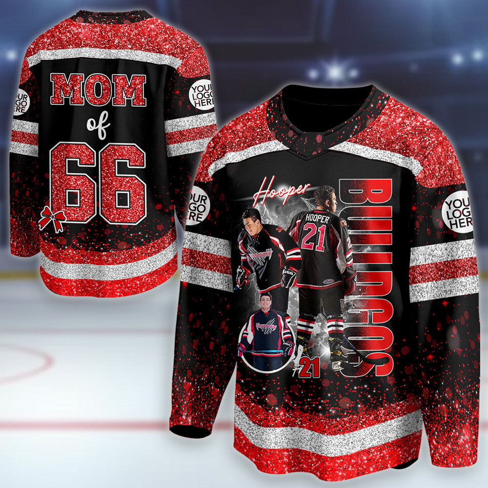 Custom Photo Ice Hockey Jersey For Ice Hockey Lovers - Personalized Ice Hockey Shirt Ice Hockey Mom Grandma Sport Family Lovers Vr2 T1807 Hv01