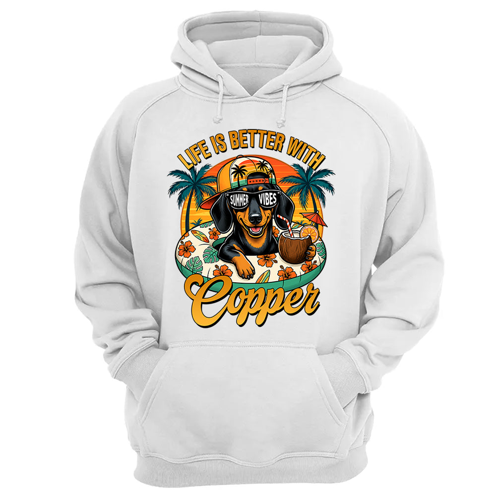 Life Is Better With A Dog, Custom Upload Photo Funny Summer Beach Vacation Shirt T1807 Pt99