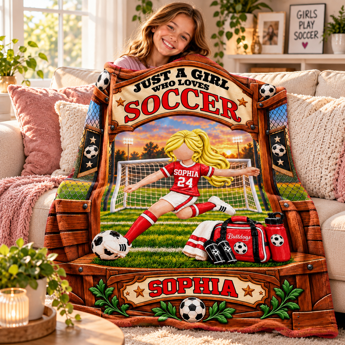 Just A Boy Who Loves Soccer - Personalized Soccer Blanket - Custom Name Gift - Gift For Soccer Lover Na02 Tm01 KL07