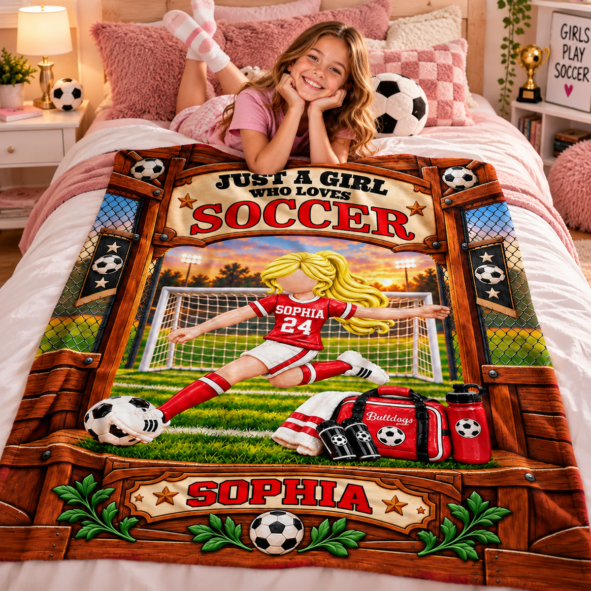 Just A Boy Who Loves Soccer - Personalized Soccer Blanket - Custom Name Gift - Gift For Soccer Lover Na02 Tm01 KL07
