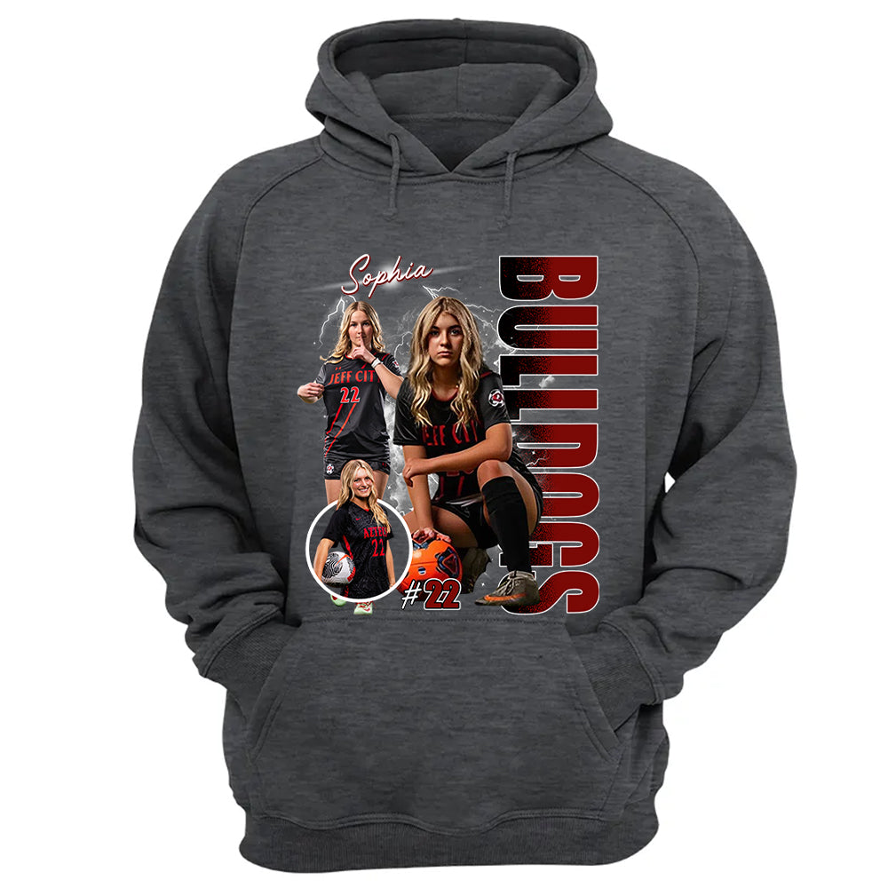 Custom Photo Soccer Player Shirt - Personalized Team Name School Name Bootleg Shirt Na02 Pt99