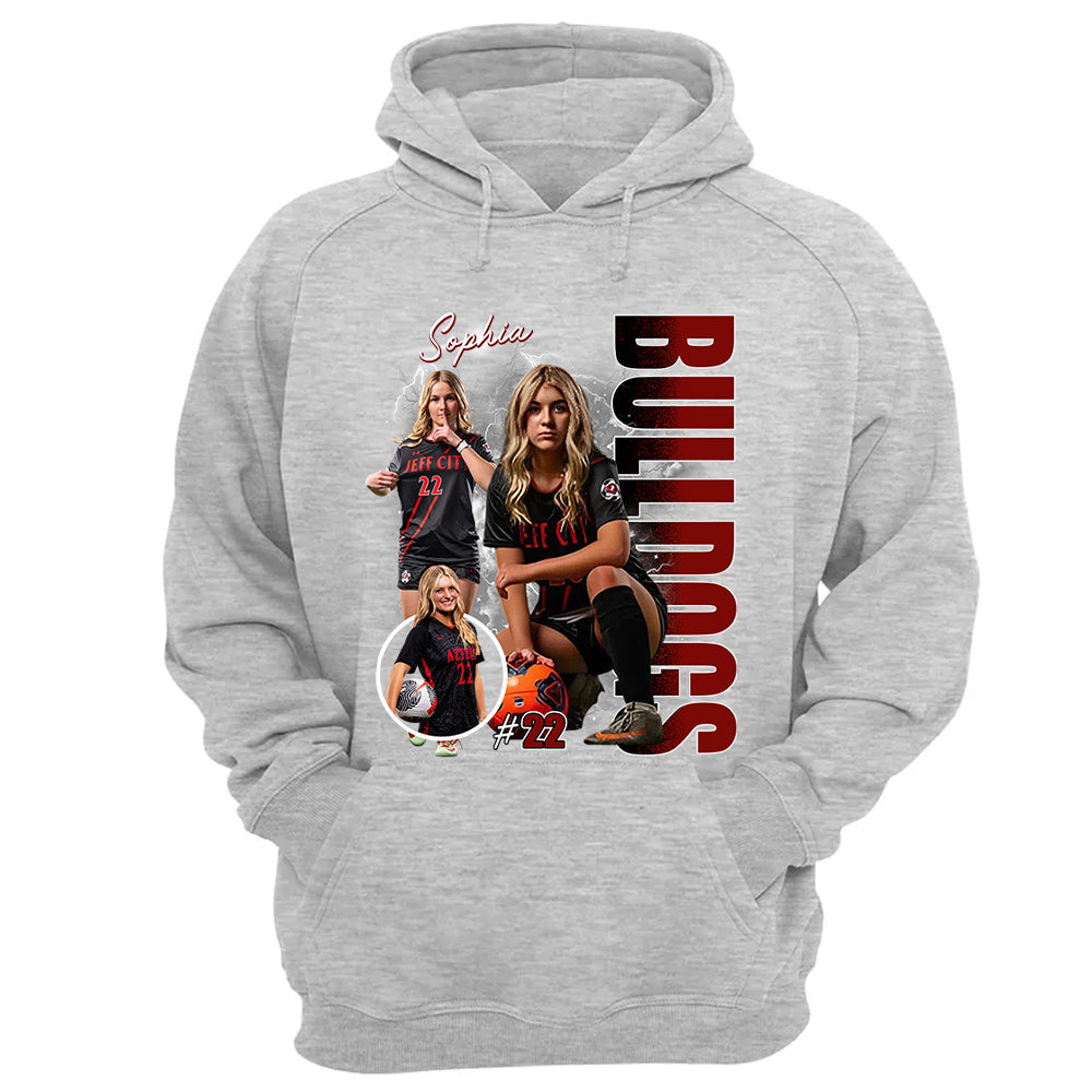 Custom Photo Soccer Player Shirt - Personalized Team Name School Name Bootleg Shirt Na02 Pt99