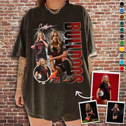 Custom Photo Soccer Player Shirt - Personalized Team Name School Name Bootleg Shirt Na02 Pt99