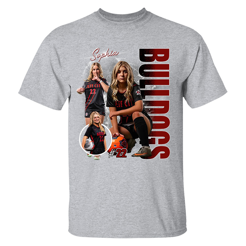 Custom Photo Soccer Player Shirt - Personalized Team Name School Name Bootleg Shirt Na02 Pt99