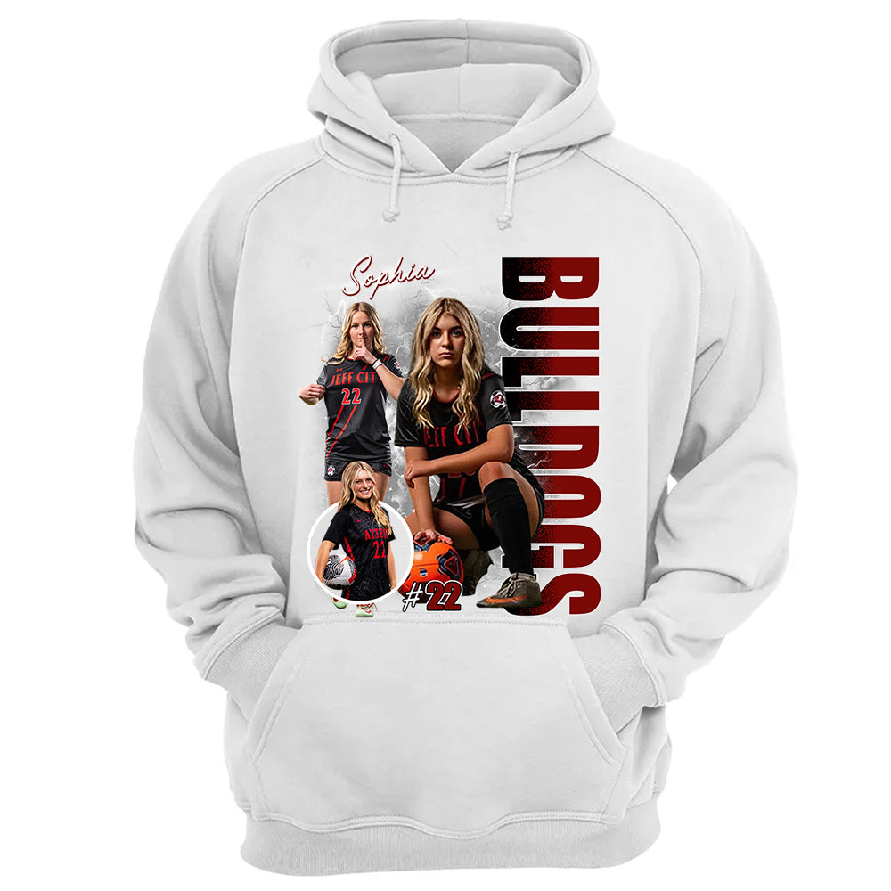 Custom Photo Soccer Player Shirt - Personalized Team Name School Name Bootleg Shirt Na02 Pt99