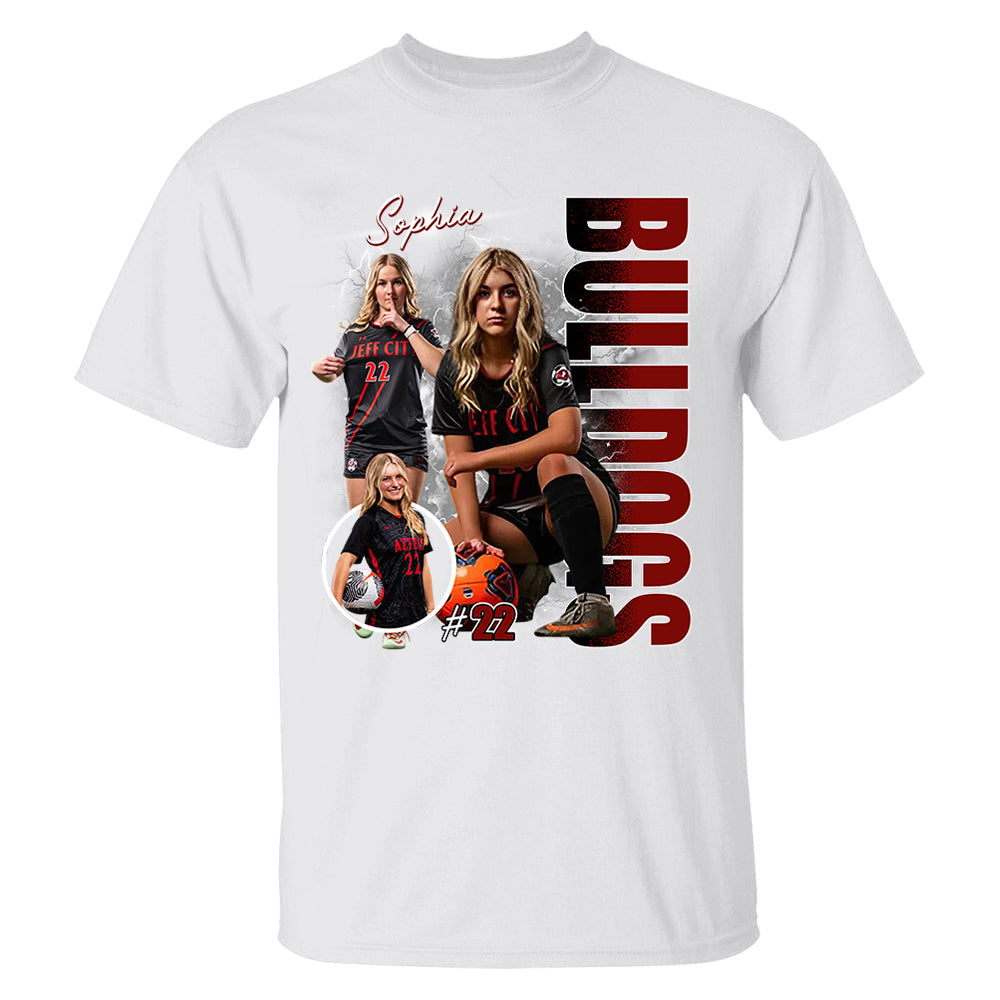 Custom Photo Soccer Player Shirt - Personalized Team Name School Name Bootleg Shirt Na02 Pt99