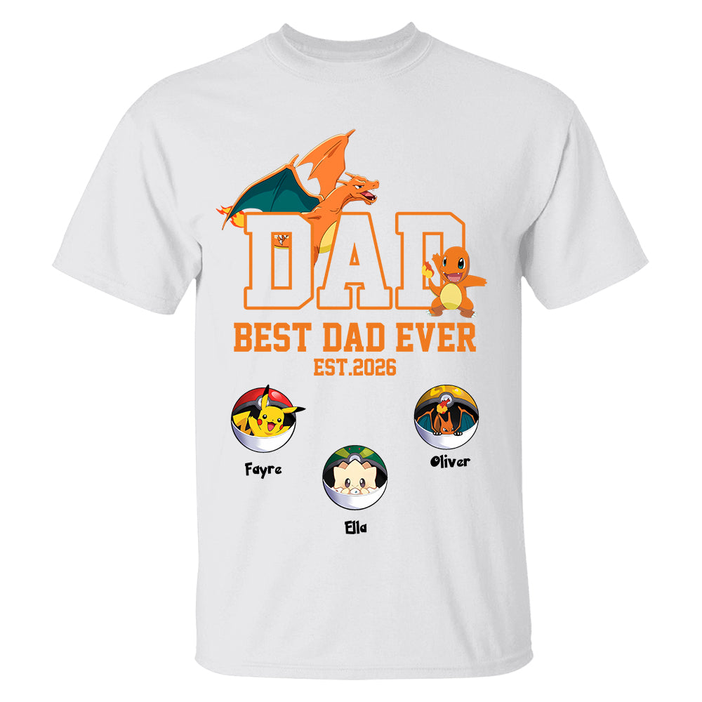 Pokedad Best Dad Ever, Personalized PokeDad Dad Est Shirt, Gift For Father's Day, Gift For Dad Husband MI209 TH23
