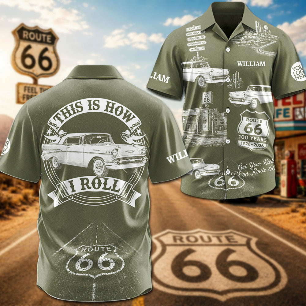 Celebrate 100 Years of Road Route 66 -  Custom Vehicle Photo Hawaiian Shirt A2110 Pt99