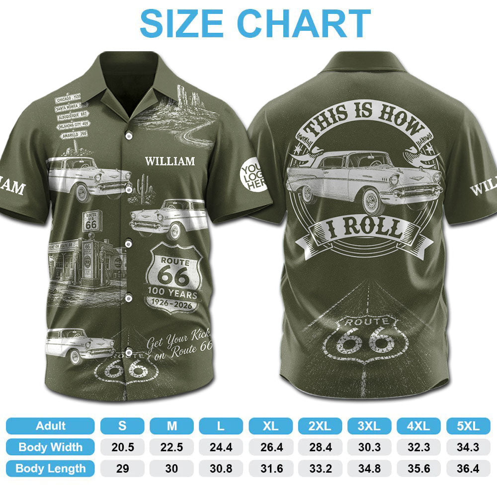 Celebrate 100 Years of Road Route 66 -  Custom Vehicle Photo Hawaiian Shirt A2110 Pt99