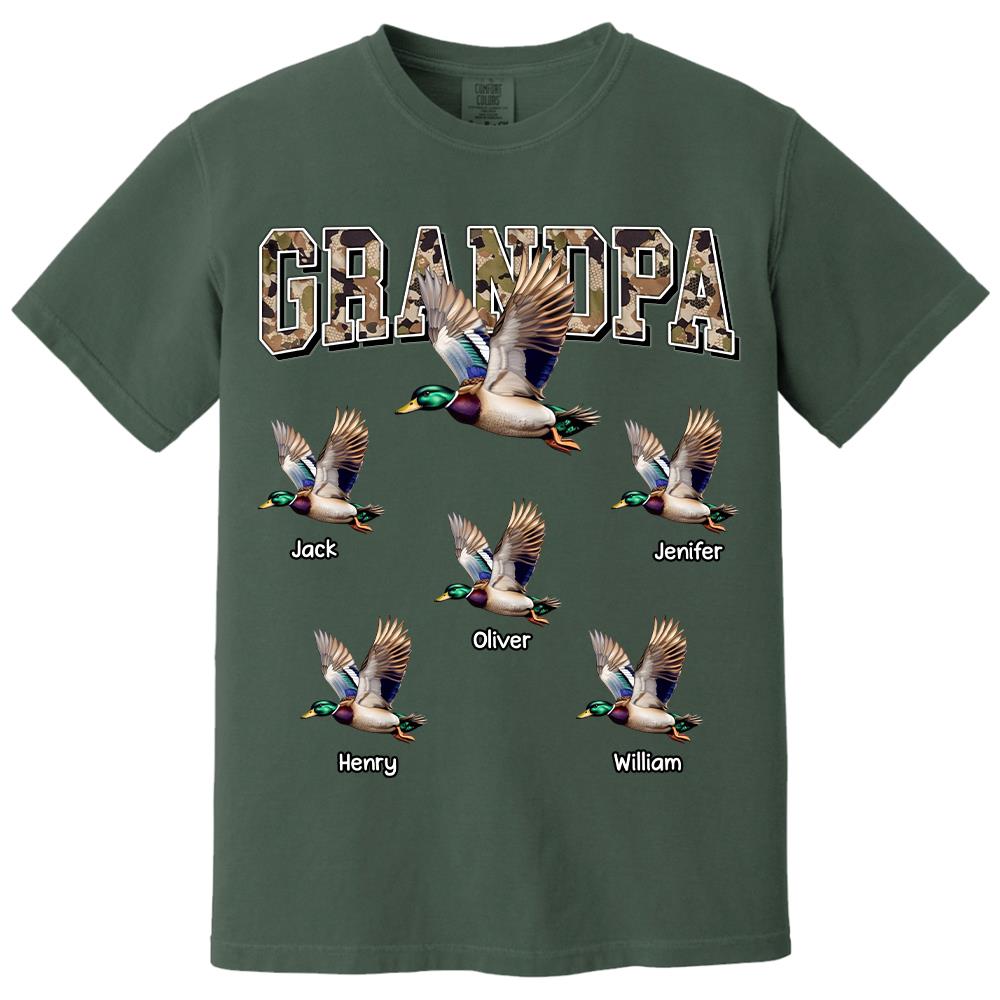 Grandpa Hunting Camo Mallard Duck Personalized Shirt For Grandpa Hv01