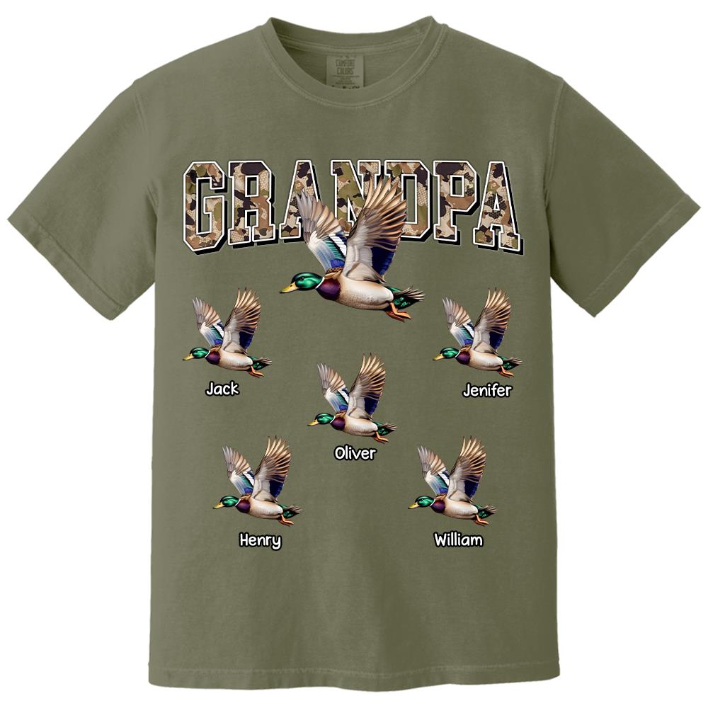Grandpa Hunting Camo Mallard Duck Personalized Shirt For Grandpa Hv01