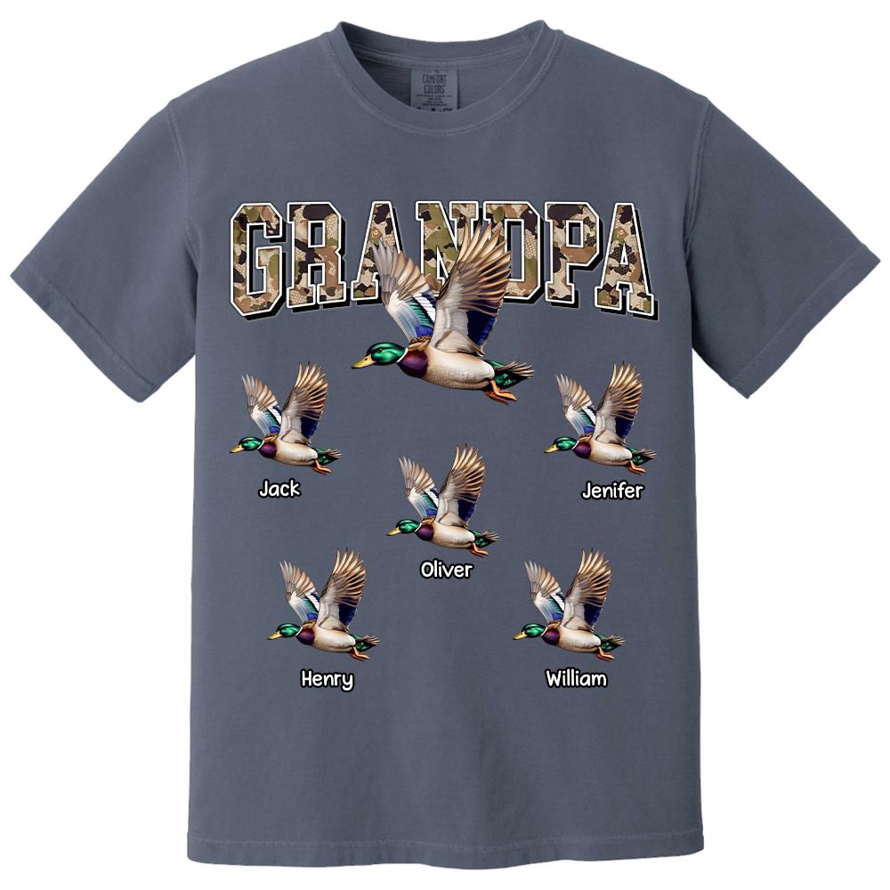 Grandpa Hunting Camo Mallard Duck Personalized Shirt For Grandpa Hv01