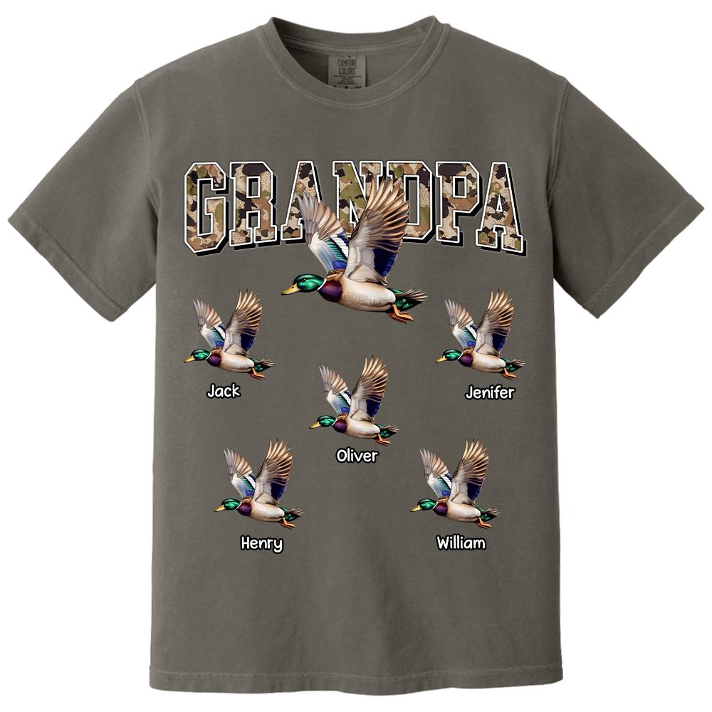 Grandpa Hunting Camo Mallard Duck Personalized Shirt For Grandpa Hv01