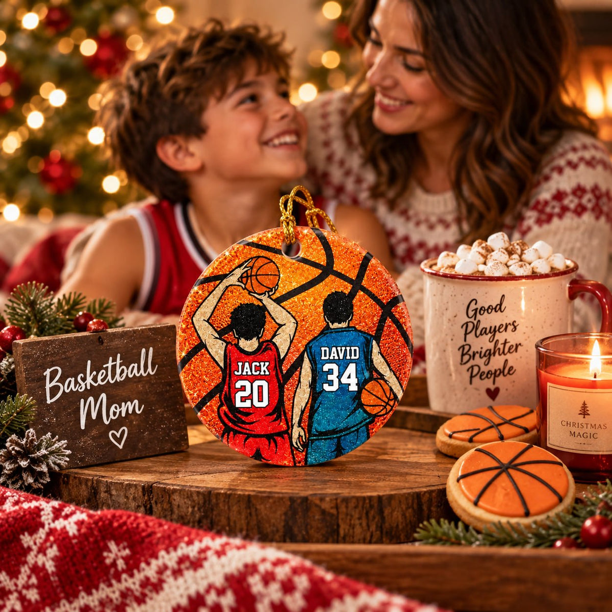 Personalized Basketball Christmas Ornament, Custom Player Gift, Basketball Lovers Gift T1807 T24