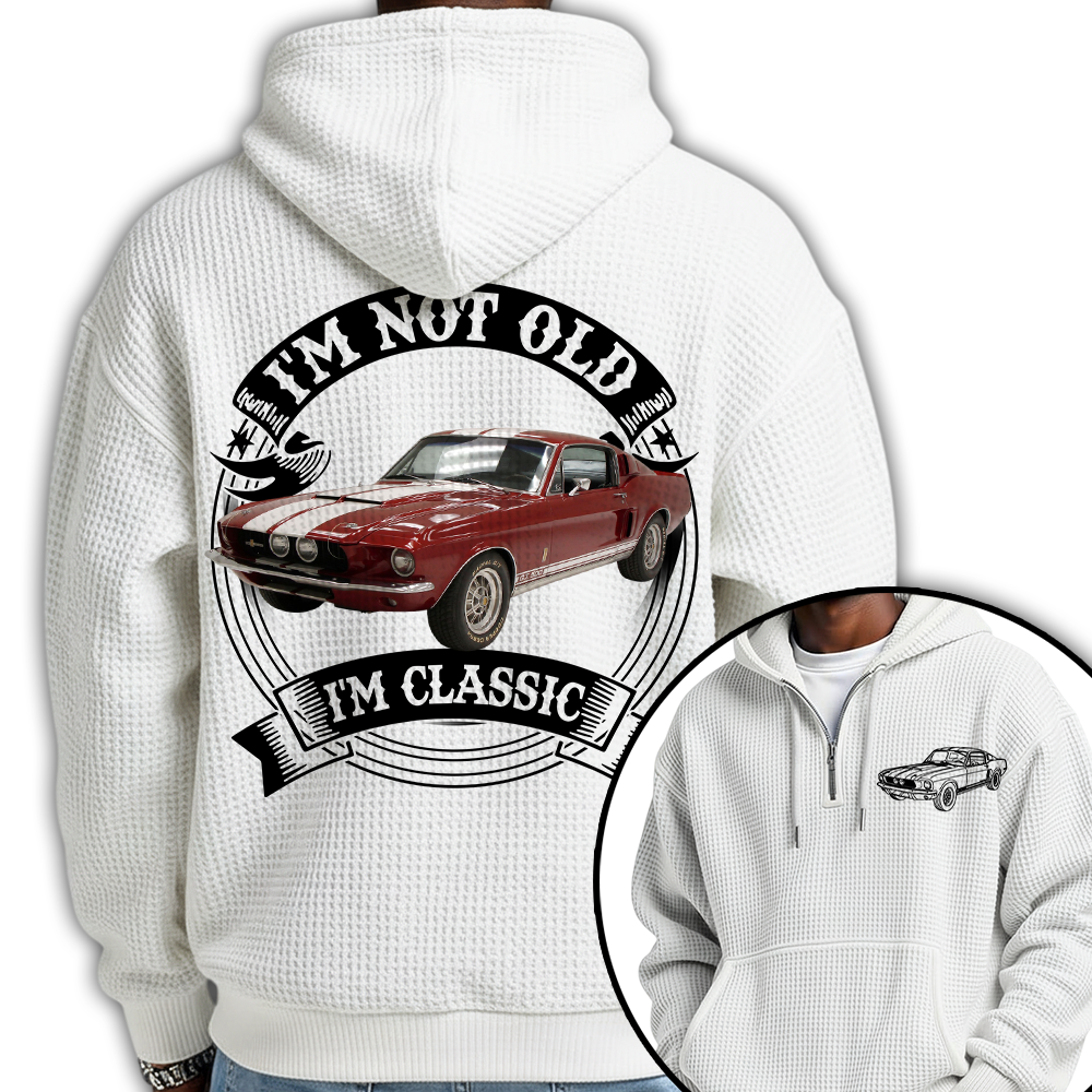 I'm Not Old I'm Classic Mustang Fastback Graphic Personalized Car's Photo Quarter Zip Hoodie Hv01