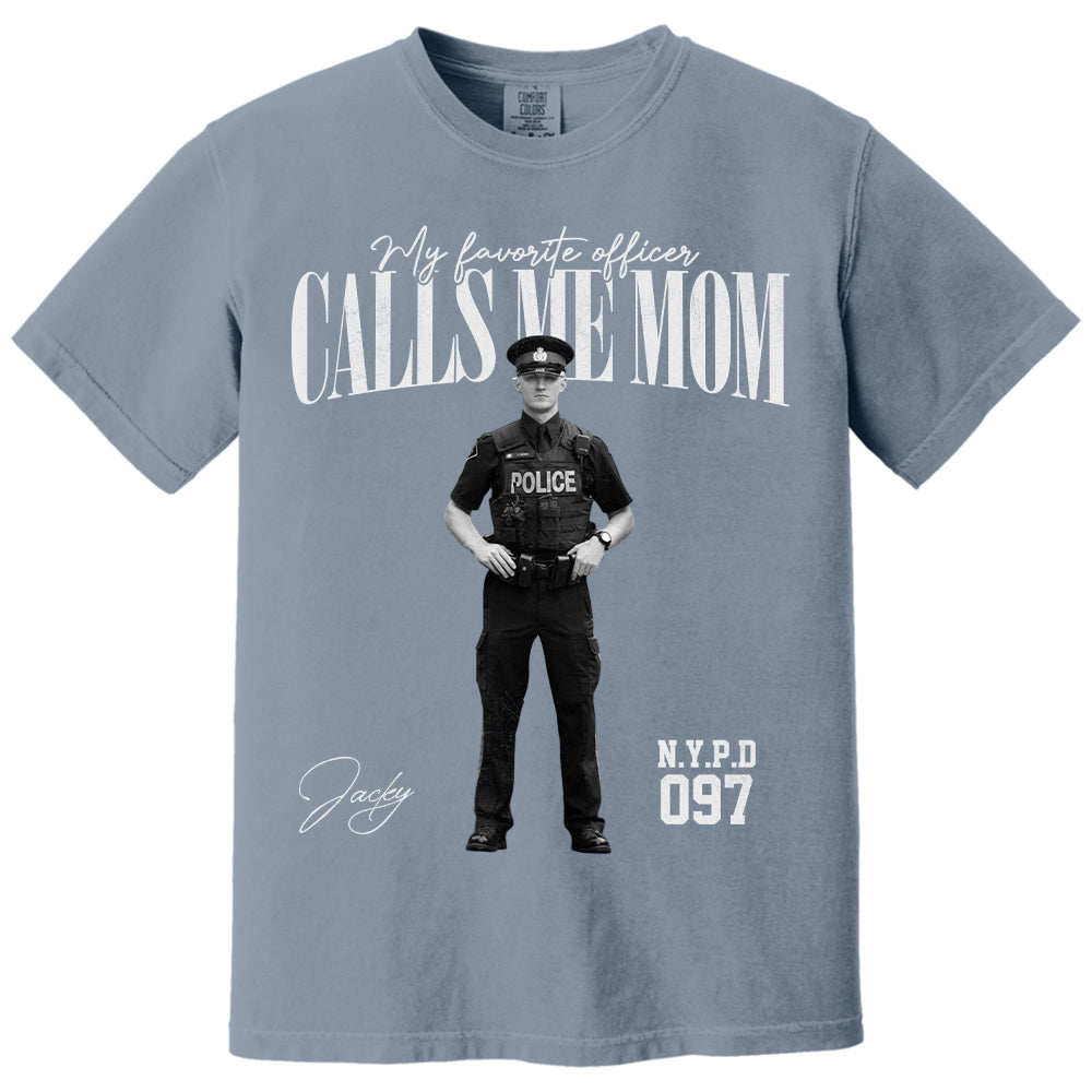 My Favorite Officer Calls Me Mom - Washed Tee Retro Bootleg Shirt For Police Family A2110