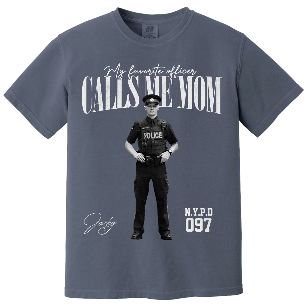 My Favorite Officer Calls Me Mom - Washed Tee Retro Bootleg Shirt For Police Family A2110
