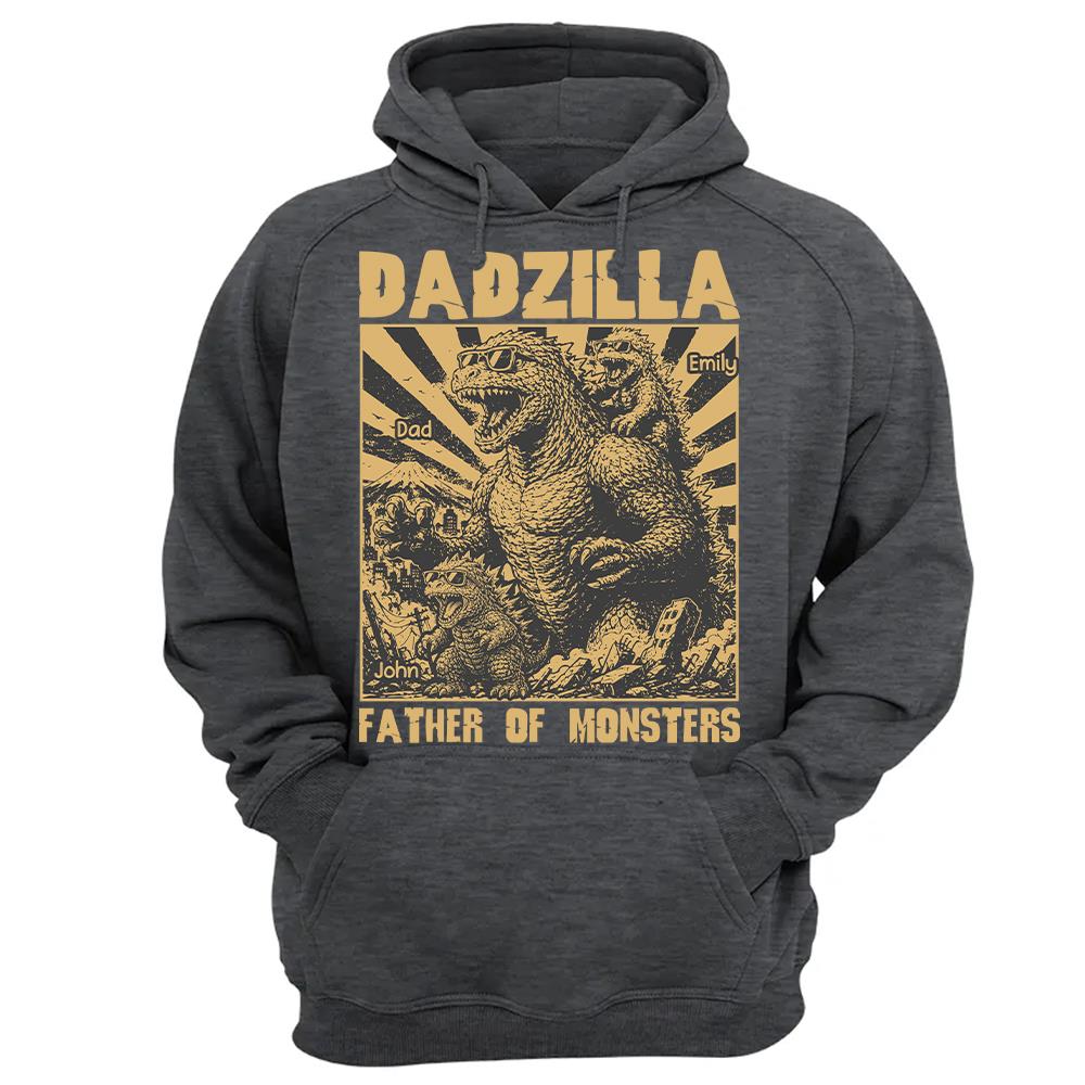 Personalized Dadzilla T-Shirt Father Day Gifts for Dad Funny Papa Tshirt Cool Daddy Dinosaur Tee Vr2
