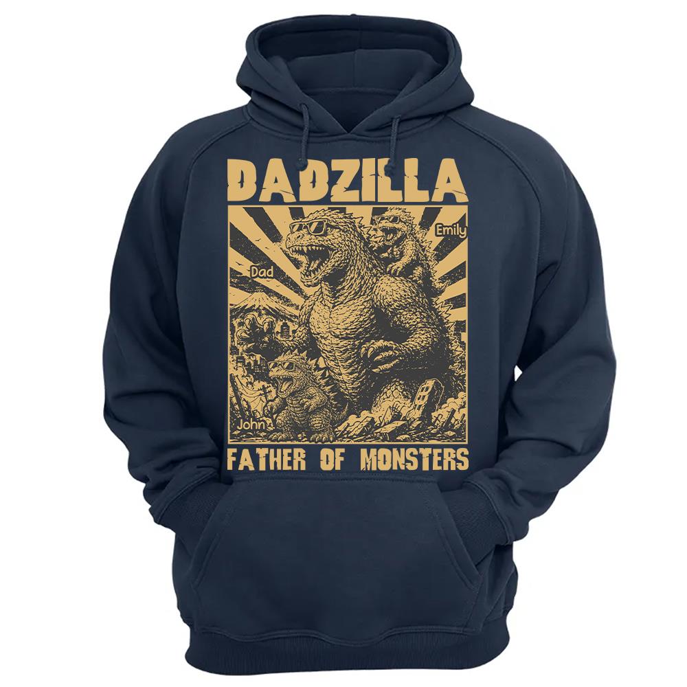 Personalized Dadzilla T-Shirt Father Day Gifts for Dad Funny Papa Tshirt Cool Daddy Dinosaur Tee Vr2