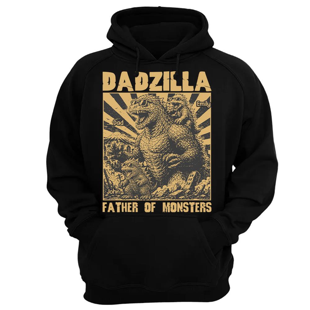 Personalized Dadzilla T-Shirt Father Day Gifts for Dad Funny Papa Tshirt Cool Daddy Dinosaur Tee Vr2